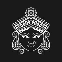 indisk batik kvinna huvud ikon vektor bild illustration