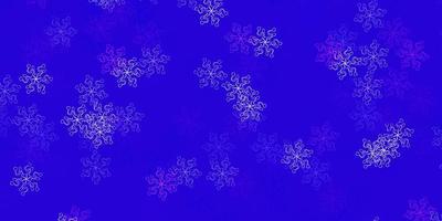 hellblaue, rote Vektor-Gekritzel-Textur mit Blumen. vektor