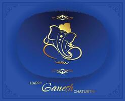 glad ganesh chaturthi festival i Indien gratulationskort bakgrund vektor