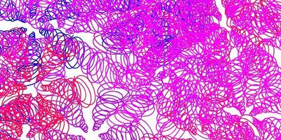 hellblauer, roter Vektorhintergrund mit gekrümmten Linien. vektor