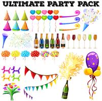 Ultimatives Partypaket mit vielen Ornamenten vektor