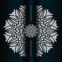 lyx dekorativ mandala design bakgrund med silverfärg vektor