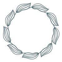 enkel cirkulär blå blad ram vektorillustration vektor