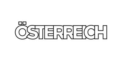 österrike emblem. de design funktioner en geometrisk stil, vektor illustration med djärv typografi i en modern font. de grafisk slogan text.