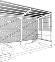 3d Illustration von industriell Gebäude vektor