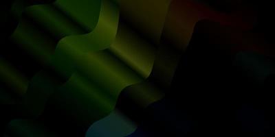mörk flerfärgad vektorbakgrund med böjda linjer. vektor