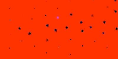 hellrosa, roter Vektorhintergrund mit covid-19 Symbolen. vektor