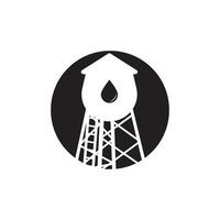 vatten torn vektor ikon illustration logotyp design.