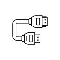 hdmi Hafen Linie Symbol Vektor. hdmi Hafen unterzeichnen. isoliert Kontur Symbol schwarz Illustration vektor