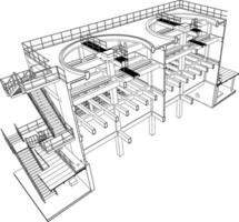 3d Illustration von industriell Gebäude vektor