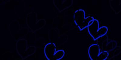 ljusgrå vektormall med doodle hjärtan. vektor