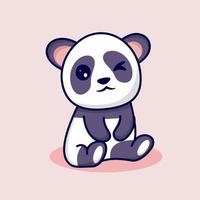 söt panda med sött leende vektor