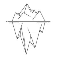 Eisberg-Symbol im Umriss-Stil. Vektor