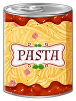 Italiensk pasta i aluminiumburk vektor