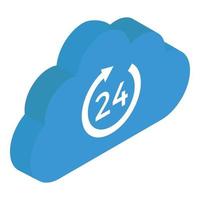 24 Stunden Cloud-Dienste vektor