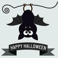 fladdermus för halloween svart Färg vektor design isolerat på vit bakgrund.