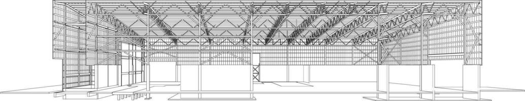 3d Illustration von industriell Gebäude vektor