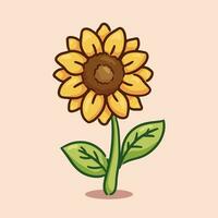 Hand gezeichnet süß Sonnenblume isoliert vektor