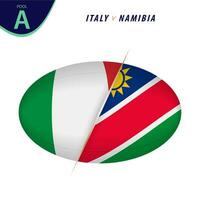Rugby Wettbewerb Italien v Namibia . Rugby gegen Symbol. vektor
