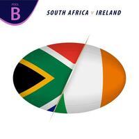 Rugby Wettbewerb Süd Afrika v Irland . Rugby gegen Symbol. vektor