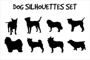 Hund Silhouetten Tier Set Vektor