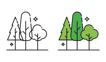 Wald Symbol Element Vektor . Baum Symbol .