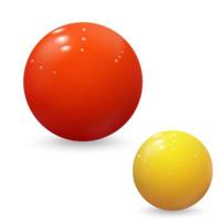 realistische gelbe und rote Kugeln isoliert auf weiß vektor