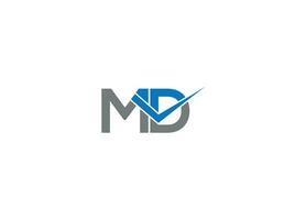 md Brief Logo Design mit kreativ modern Vektor Symbol Vorlage