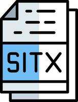sitx fil formatera vektor ikon design