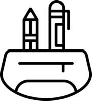 Federmäppchen-Vektor-Icon-Design vektor