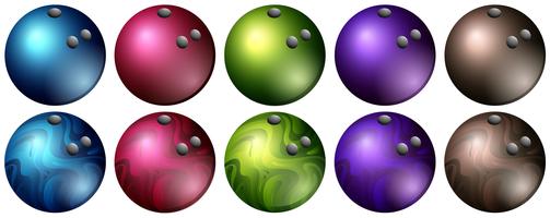 Bowlingbollar i olika färger vektor