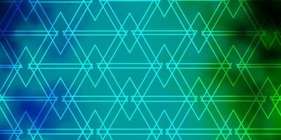 ljusblå, grön vektorbakgrund med linjer, trianglar. vektor