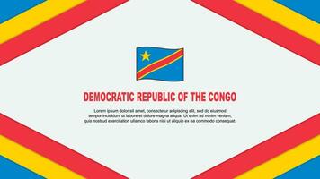 demokratisk republik av de kongo flagga abstrakt bakgrund design mall. demokratisk republik av de kongo oberoende dag baner tecknad serie vektor illustration. mall