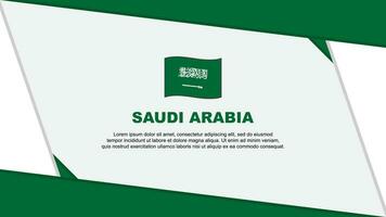 saudi arabien flagga abstrakt bakgrund design mall. saudi arabien oberoende dag baner tecknad serie vektor illustration. saudi arabien oberoende dag