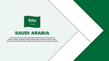 Saudi Arabien Flagge abstrakt Hintergrund Design Vorlage. Saudi Arabien Unabhängigkeit Tag Banner Karikatur Vektor Illustration. Saudi Arabien Karikatur