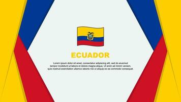 Ecuador Flagge abstrakt Hintergrund Design Vorlage. Ecuador Unabhängigkeit Tag Banner Karikatur Vektor Illustration. Ecuador Hintergrund