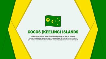 Kokos Inseln Flagge abstrakt Hintergrund Design Vorlage. Kokos Inseln Unabhängigkeit Tag Banner Karikatur Vektor Illustration. Kokos Inseln Hintergrund