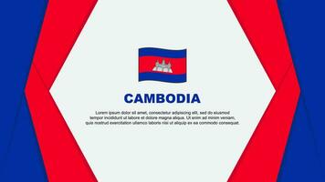 Kambodscha Flagge abstrakt Hintergrund Design Vorlage. Kambodscha Unabhängigkeit Tag Banner Karikatur Vektor Illustration. Kambodscha Hintergrund