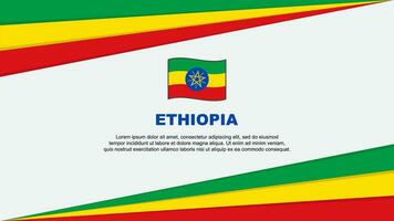 Äthiopien Flagge abstrakt Hintergrund Design Vorlage. Äthiopien Unabhängigkeit Tag Banner Karikatur Vektor Illustration. Äthiopien Design