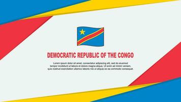 demokratisk republik av de kongo flagga abstrakt bakgrund design mall. demokratisk republik av de kongo oberoende dag baner tecknad serie vektor illustration. demokratisk republik av de kongo