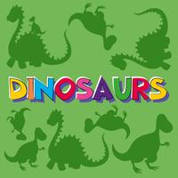 Fassen Sie Dinosaurier mit vielen Dinosauriern im Hintergrund ab vektor