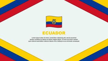 Ecuador Flagge abstrakt Hintergrund Design Vorlage. Ecuador Unabhängigkeit Tag Banner Karikatur Vektor Illustration. Ecuador Vorlage