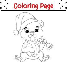 glücklich Weihnachten Tier Färbung Seite zum Kinder. vektor
