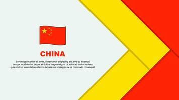 China Flagge abstrakt Hintergrund Design Vorlage. China Unabhängigkeit Tag Banner Karikatur Vektor Illustration. China Karikatur