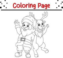 glücklich Weihnachten Färbung Buch Seite zum Kinder. vektor