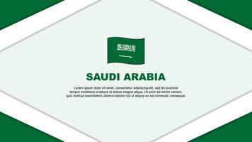 Saudi Arabien Flagge abstrakt Hintergrund Design Vorlage. Saudi Arabien Unabhängigkeit Tag Banner Karikatur Vektor Illustration. Saudi Arabien Vorlage