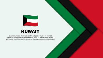 Kuwait Flagge abstrakt Hintergrund Design Vorlage. Kuwait Unabhängigkeit Tag Banner Karikatur Vektor Illustration. Kuwait Vorlage