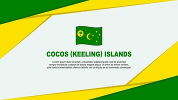 cocos öar flagga abstrakt bakgrund design mall. cocos öar oberoende dag baner tecknad serie vektor illustration. cocos öar