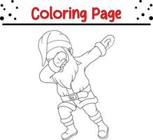 Weihnachten glücklich Santa Färbung Seite zum Kinder. Vektor schwarz und Weiß Illustration isoliert auf Weiß Hintergrund.
