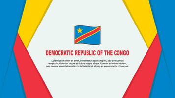 demokratisch Republik von das Kongo Flagge abstrakt Hintergrund Design Vorlage. demokratisch Republik von das Kongo Unabhängigkeit Tag Banner Karikatur Vektor Illustration. Hintergrund